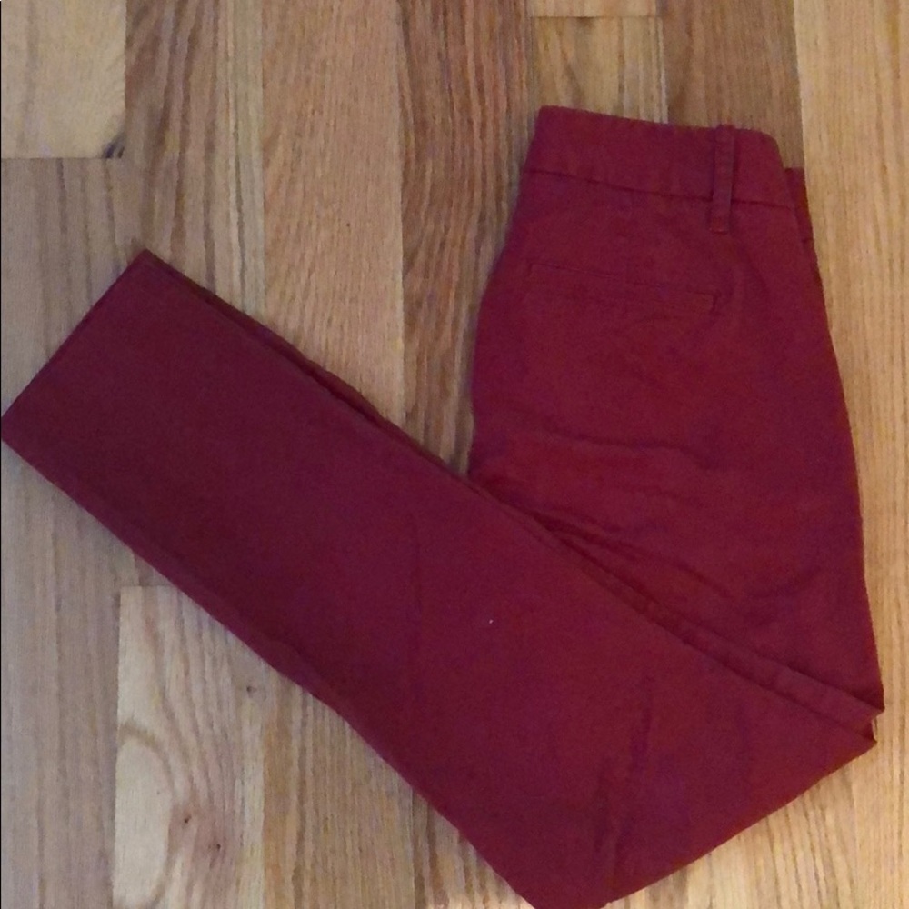 J crew cropped red pants